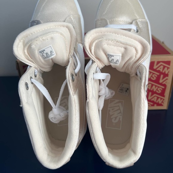 Vans NEW Filmore Hi platform sz 9.5 spring satin cream - Picture 7 of 7